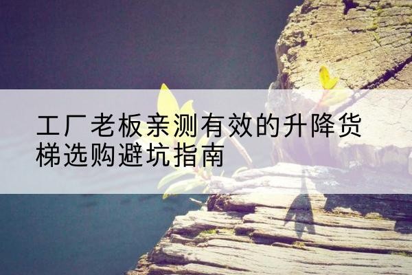 芒市升降货梯怎么选-工厂老板亲测有效的升降货梯选购避坑指南
