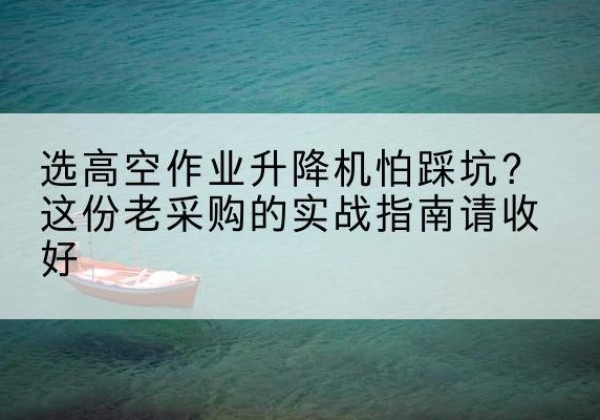芒市高空作业升降机厂家推荐-选高空作业升降机怕踩坑？这份老采购的实战指南请收好
