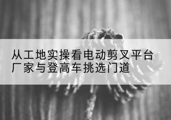 芒市电动剪叉升降平台厂家-从工地实操看电动剪叉平台厂家与登高车挑选门道